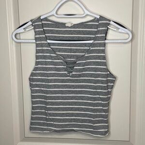 Grey garage crop top